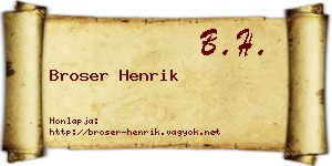 Broser Henrik névjegykártya